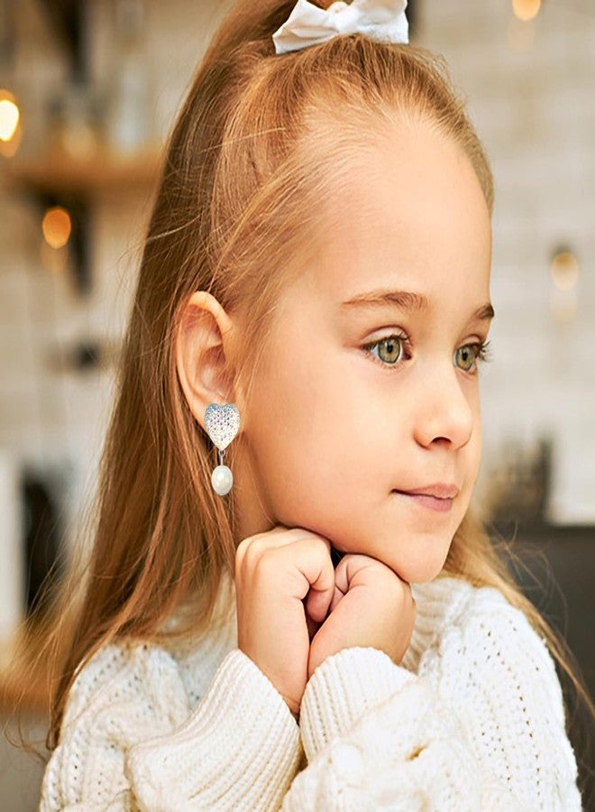 ERDOGLY 9 Pairs Girls Clip on Earrings, Kids Clip on Earrings for Girls, Cute Toddler Earring Dress up Party Favor, Dangle Stick on Earring for Little Girl Princess Play Jewelry Set - Image 5
